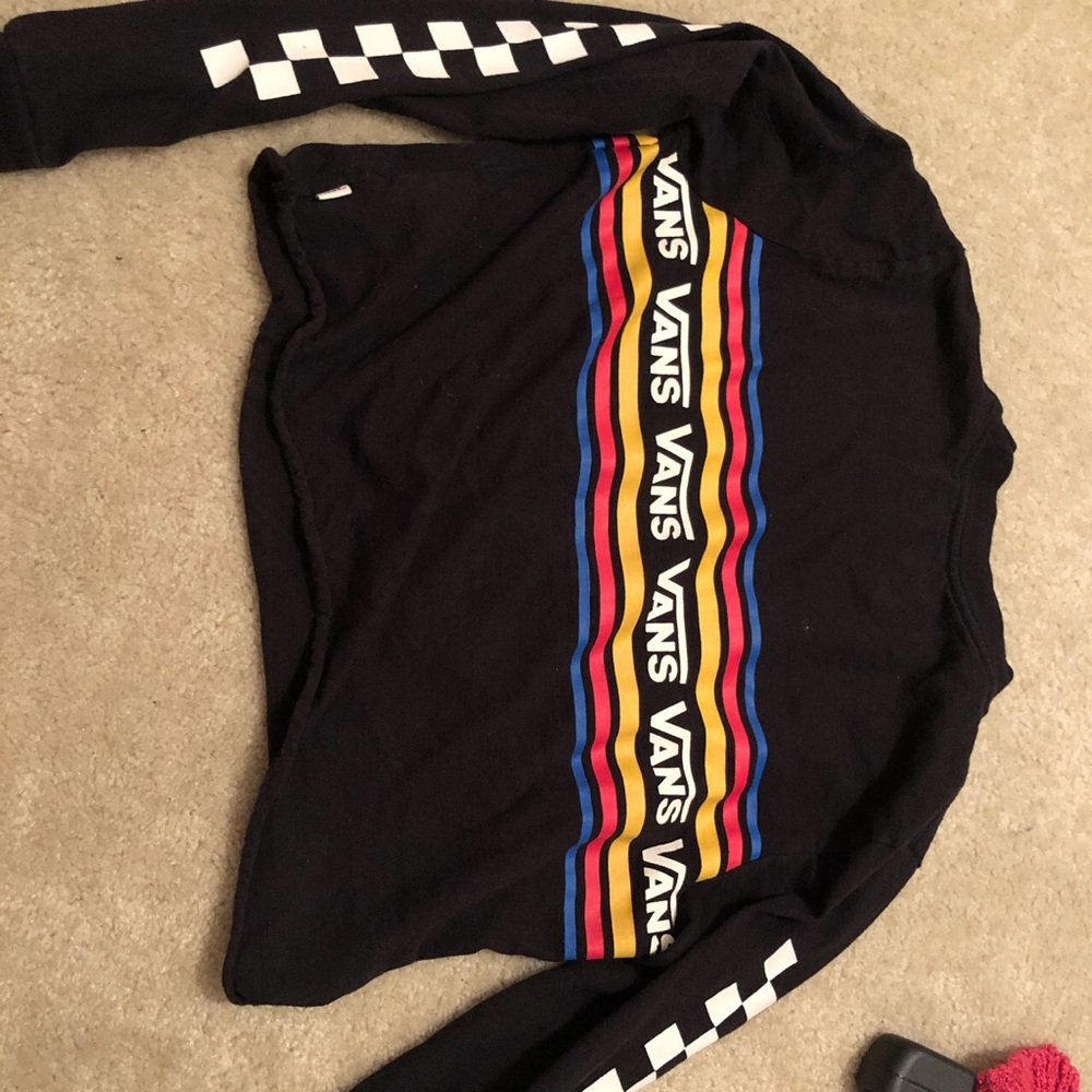 vans long sleeve t shirt/ crop top